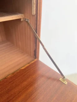 Meuble haut en acajou à abattant — bar ou secrétaire, sur mesure, années 60