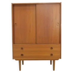 Meuble haut en teck avec portes coulissantes, années 1960