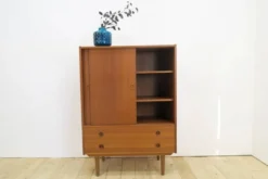 Meuble haut en teck avec portes coulissantes, années 1960