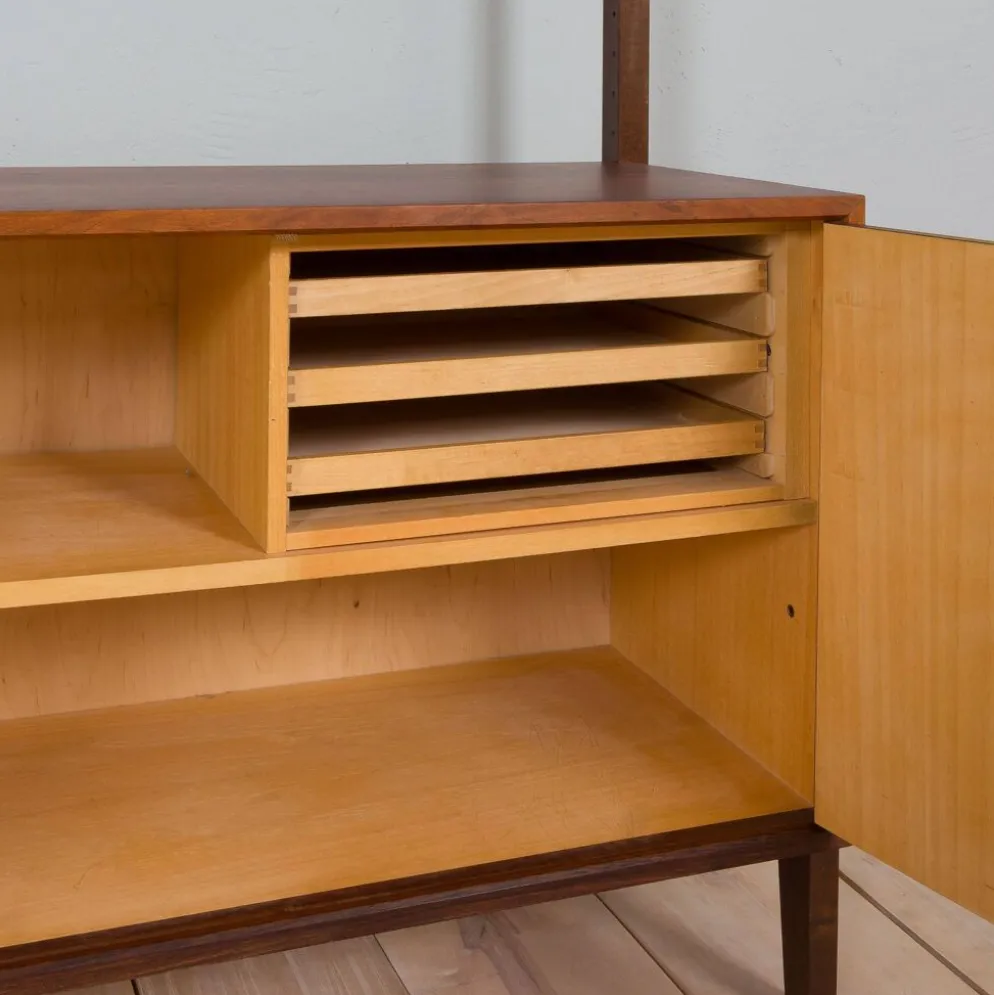 Meuble haut indépendant scandinave à deux baies en palissandre