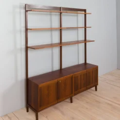 Meuble haut indépendant scandinave à deux baies en palissandre