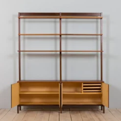 Meuble haut indépendant scandinave à deux baies en palissandre
