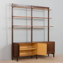 Meuble haut indépendant scandinave à deux baies en palissandre