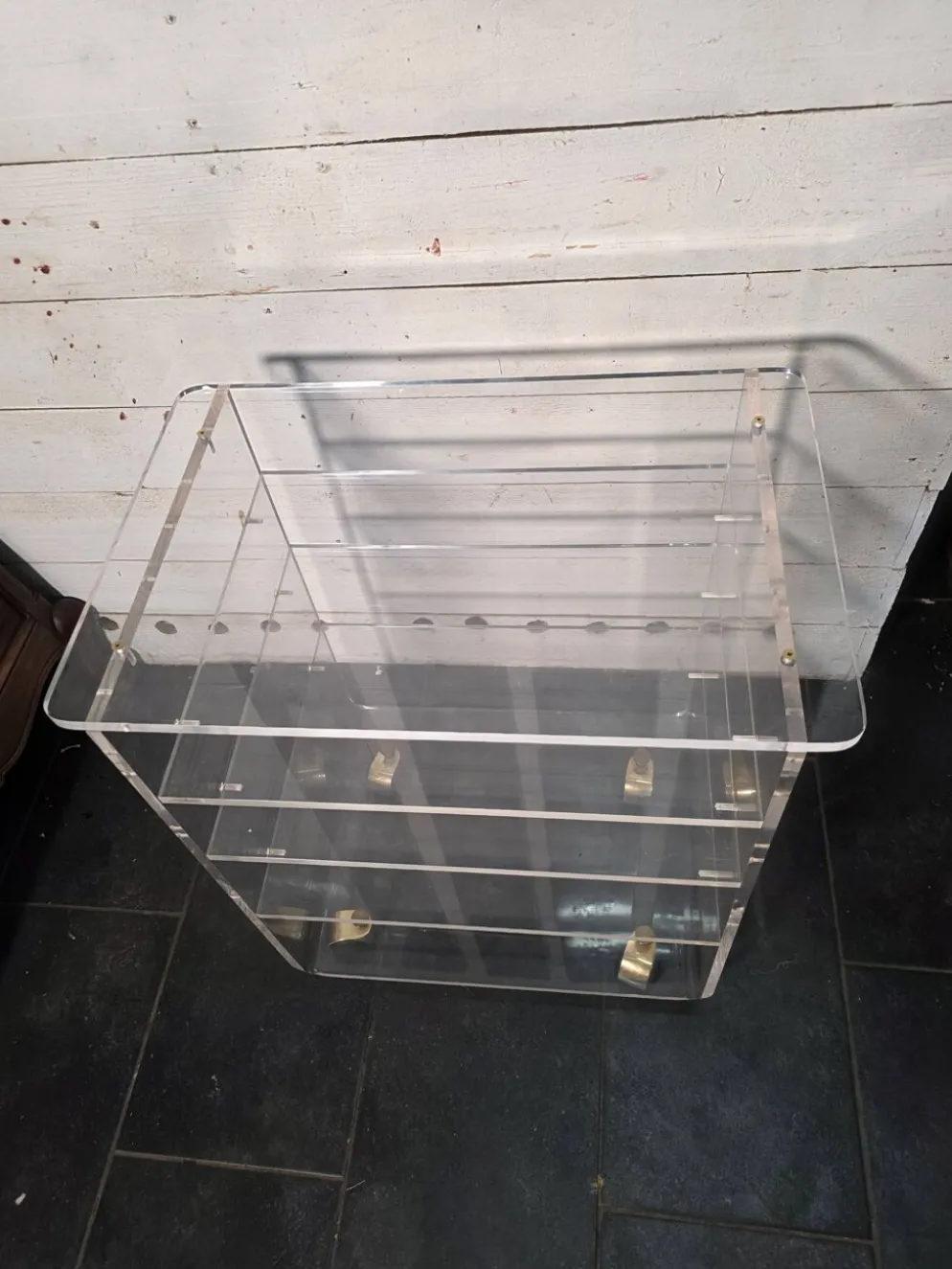 Meuble Hi-Fi en plexiglas des années 70