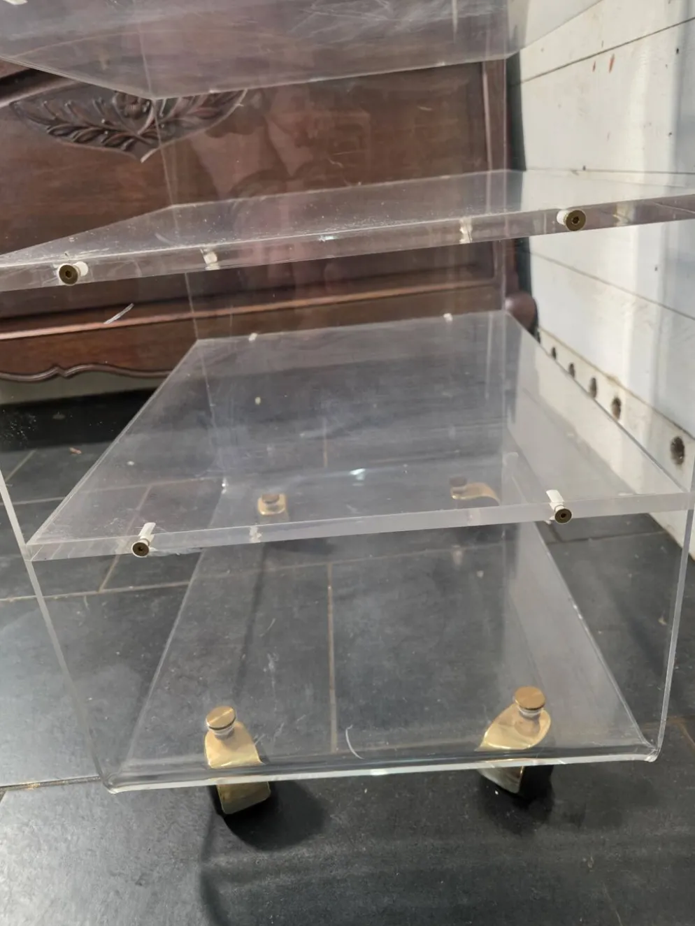 Meuble Hi-Fi en plexiglas des années 70