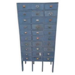 Meuble industriel bois 30 tiroirs