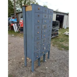 Meuble industriel bois 30 tiroirs