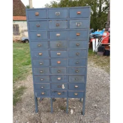 Meuble industriel bois 30 tiroirs
