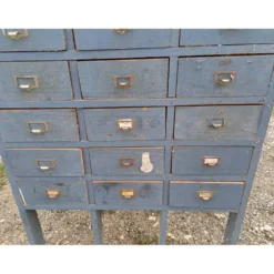 Meuble industriel bois 30 tiroirs