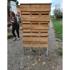 Meuble industriel bois 30 tiroirs
