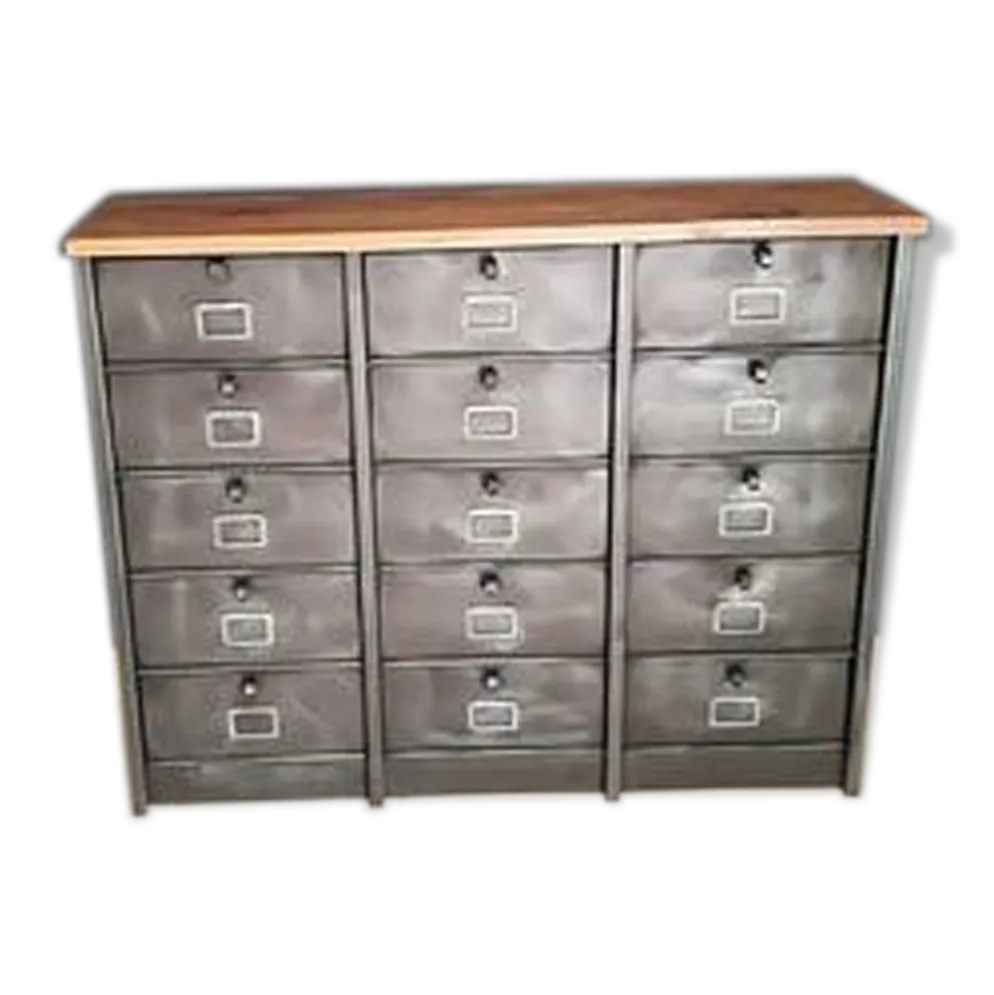 Meuble industriel 15 clapets Strafor métal bois