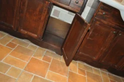 Meuble-lavabo vintage en bois de peuplier avec vasque, années 1960, lot de 2