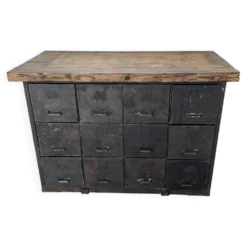 Meuble militaire 1945 12 tiroirs vintage industriel