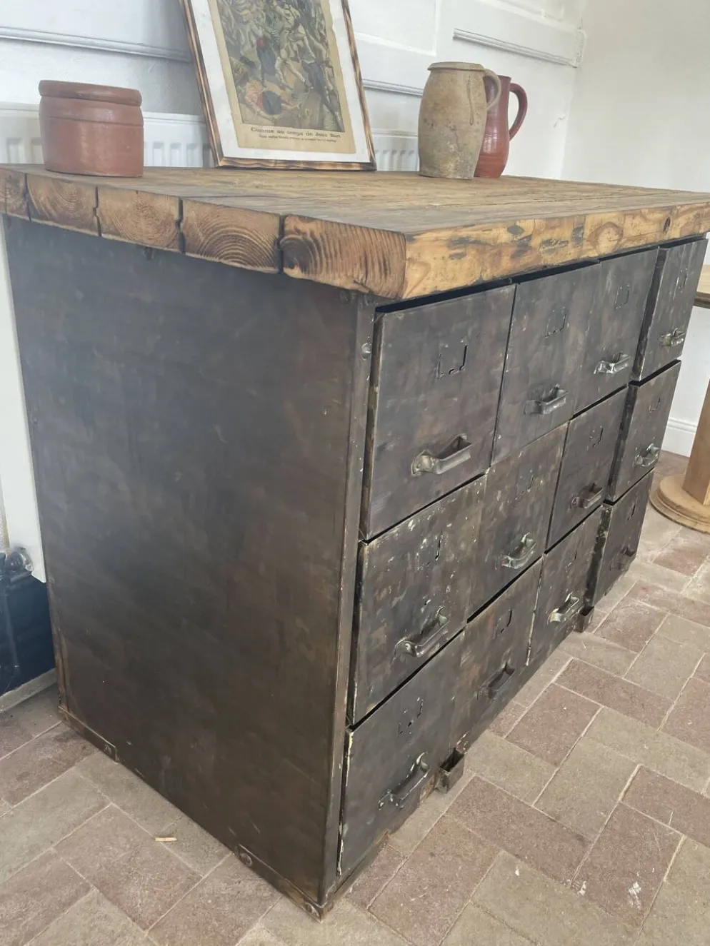 Meuble militaire 1945 12 tiroirs vintage industriel