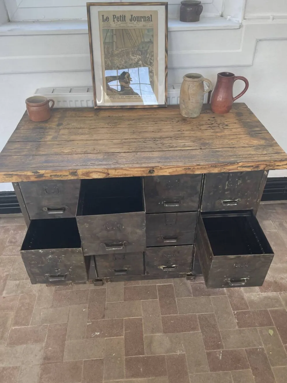 Meuble militaire 1945 12 tiroirs vintage industriel