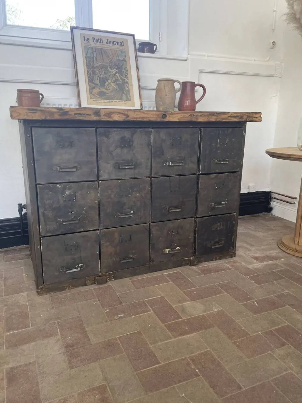 Meuble militaire 1945 12 tiroirs vintage industriel