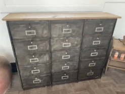 Meuble métal 15 clapets ronéo rénové