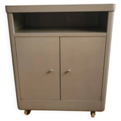 Meuble métallique vintage à roulettes SEEL, années 60
