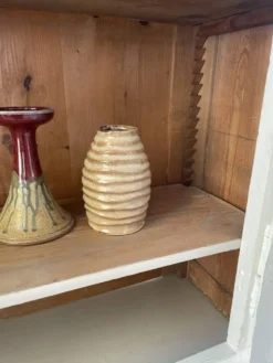 Meuble métier vitrine XL patine blanche