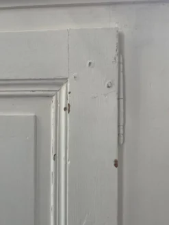 Meuble métier vitrine XL patine blanche