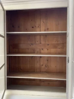 Meuble métier vitrine XL patine blanche