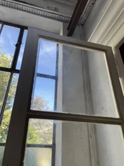 Meuble métier vitrine XL patine blanche