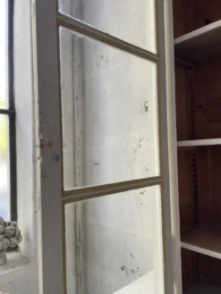 Meuble métier vitrine XL patine blanche