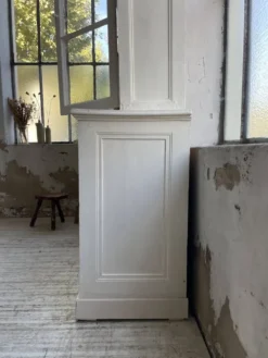 Meuble métier vitrine XL patine blanche