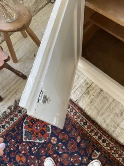 Meuble métier vitrine XL patine blanche