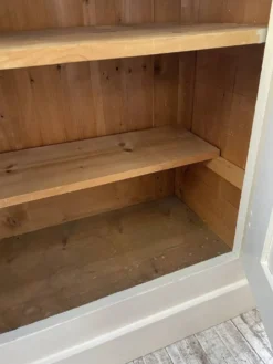 Meuble métier vitrine XL patine blanche