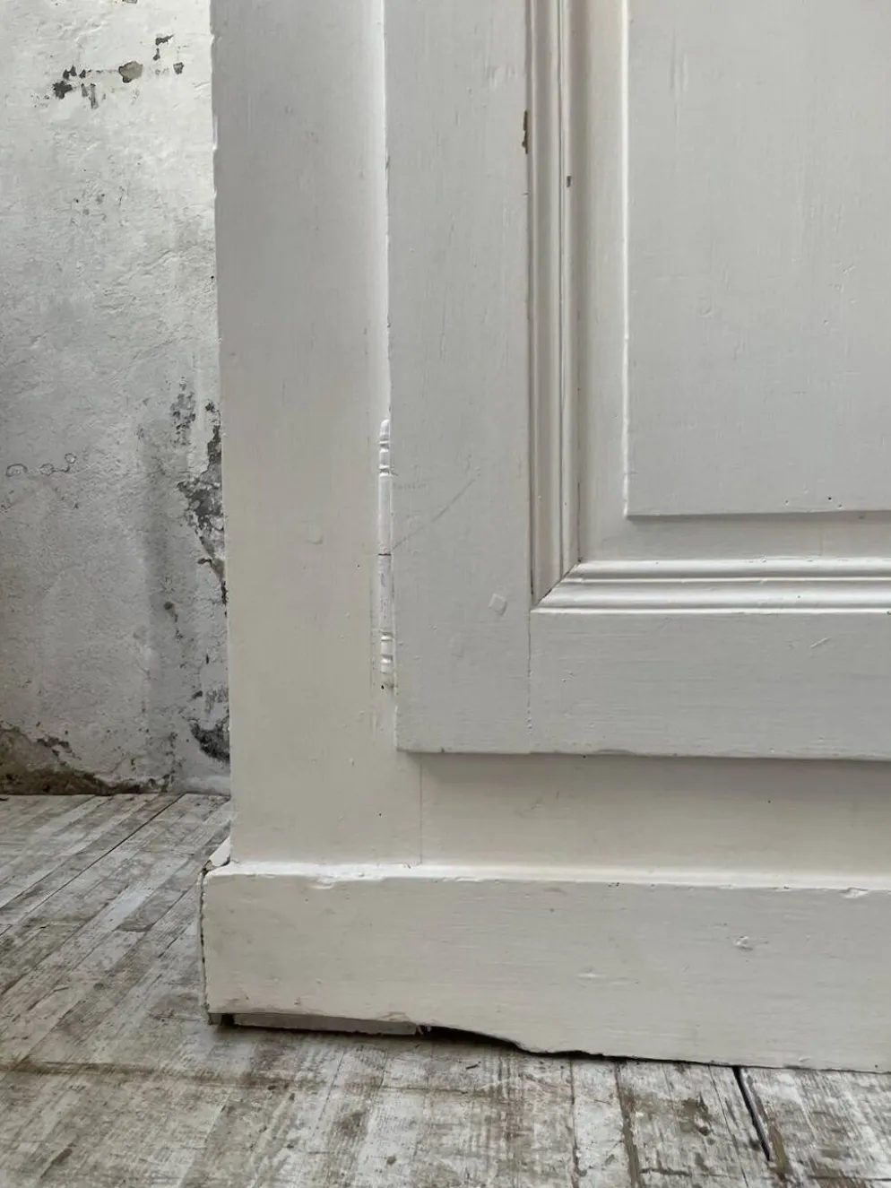 Meuble métier vitrine XL patine blanche