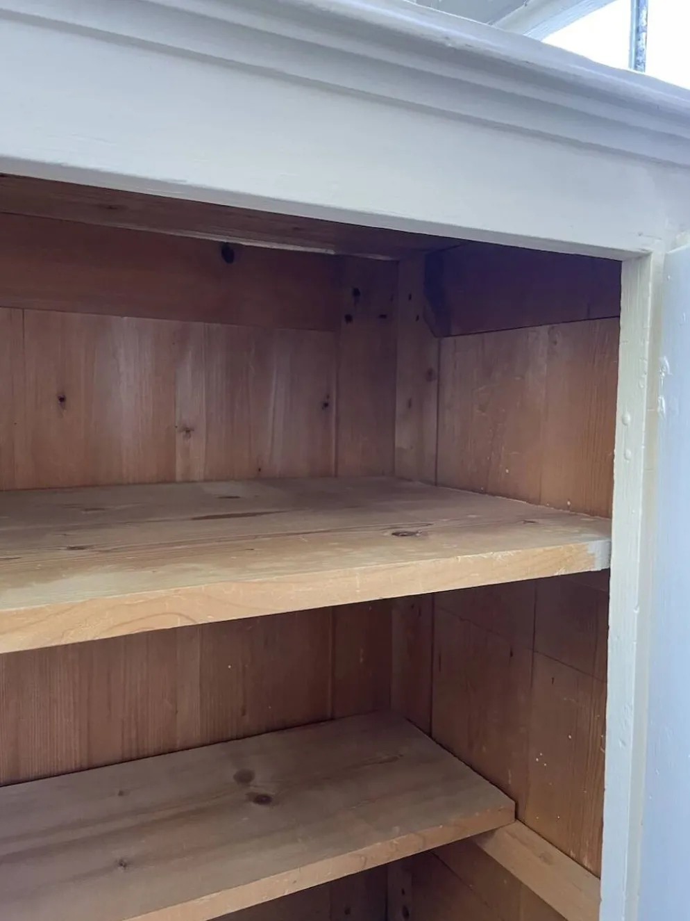 Meuble métier vitrine XL patine blanche