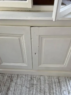 Meuble métier vitrine XL patine blanche