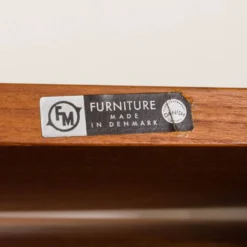 Meuble mural en teck Kai Kristiansen avec bureau caché pour FM Mobler