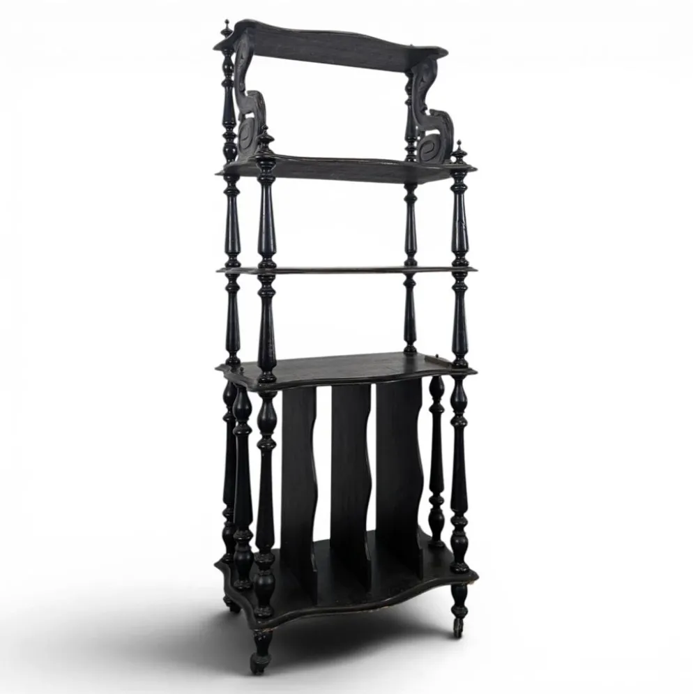 Meuble à partition de musique Napoléon III en bois noirci