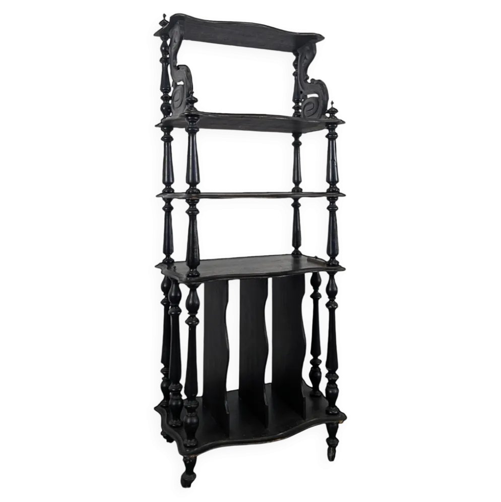 Meuble à partition de musique Napoléon III en bois noirci
