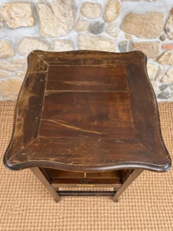 Meuble à partitions ancien à rideau en bois – début XXe
