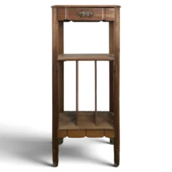Meuble à partitions 1900 en noyer à casiers et un tiroir