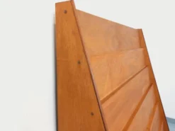 Meuble présentoir bibliothèque avec tiroirs vintage en bois des années 60