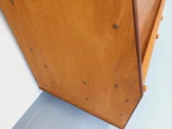 Meuble présentoir bibliothèque avec tiroirs vintage en bois des années 60