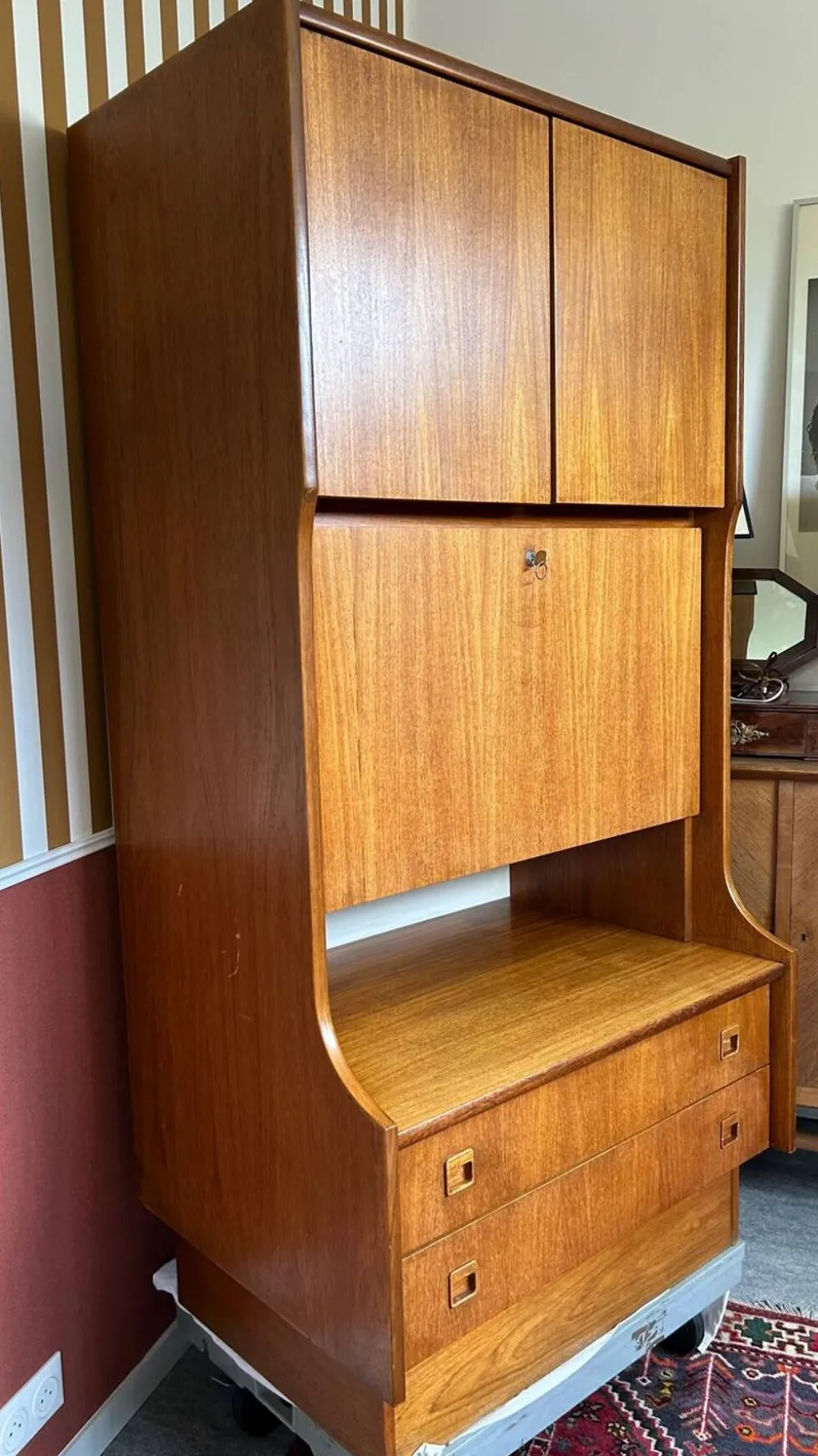 Meuble rangement en teck, France 1960