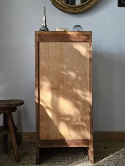 Meuble rideau chêne vintage