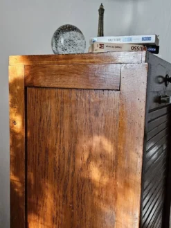 Meuble rideau chêne vintage