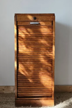 Meuble rideau chêne vintage