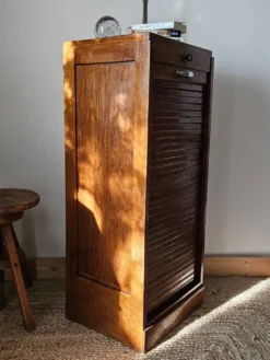 Meuble rideau chêne vintage