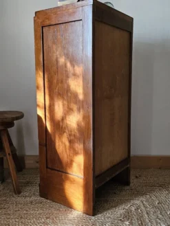 Meuble rideau chêne vintage