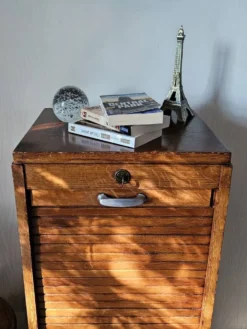 Meuble rideau chêne vintage