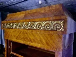 Meuble à rideau classeur meuble bureau ancien acajou et bronze doré