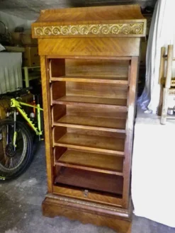 Meuble à rideau classeur meuble bureau ancien acajou et bronze doré