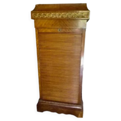 Meuble à rideau classeur meuble bureau ancien acajou et bronze doré